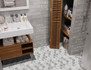 Мозаика Hexagon VLg Tumbled 64x74 (305x305x8), натур. мрамор