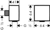 Шланговое подсоединение Hansgrohe FixFitt Square с клапаном обратного тока