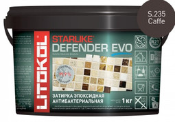 Затирка для плитки эпоксидная Litokol антибактериальная двухкомпонентная Starlike Defender Evo S.235 Caffe 1 кг 485720002