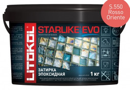 Затирка для плитки эпоксидная Litokol двухкомпонентный состав Starlike Evo S.550 Rosso Oriente 5 кг 485430004
