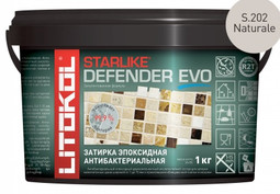 Затирка для плитки эпоксидная Litokol антибактериальная двухкомпонентная Starlike Defender Evo S.202 Naturale 1 кг 485640002