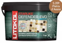 Затирка для плитки эпоксидная Litokol антибактериальная двухкомпонентная Starlike Defender Evo S.209 Pietra dAssisi 1 кг 499230002