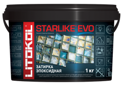 Эпоксидная затирка для всех типов стеклянной и художественной мозаики Litokol прозрачная двухкомпонентная Starlike Evo S.700 Crystal 1 кг 485460002