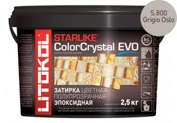 Эпоксидная затирка для всех типов стеклянной и художественной мозаики Litokol полупрозрачная двухкомпонентная Starlike ColorCrystal Evo S.800 Grigio Oslo 2.5 кг 485470003