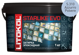 Затирка для плитки эпоксидная Litokol двухкомпонентный состав Starlike Evo S.310 Azzurro Polvere 5 кг 485320004
