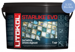 Затирка для плитки эпоксидная Litokol двухкомпонентный состав Starlike Evo S.330 Blu Avio 5 кг 485340004