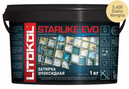 Затирка для плитки эпоксидная Litokol двухкомпонентный состав Starlike Evo S.600 Giallo Vaniglia 1 кг 485450002