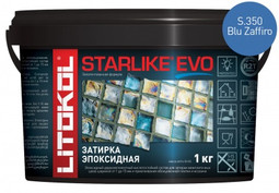 Затирка для плитки эпоксидная Litokol двухкомпонентный состав Starlike Evo S.350 Blu Zaffiro 5 кг 485360004