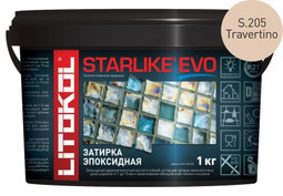 Затирка для плитки эпоксидная Litokol двухкомпонентный состав Starlike Evo S.205 Travertino 5 кг 485230004