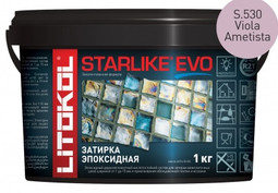 Затирка для плитки эпоксидная Litokol двухкомпонентный состав Starlike Evo S.530 Viola Ametista 5 кг 485420004