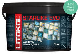 Затирка для плитки эпоксидная Litokol двухкомпонентный состав Starlike Evo S.420 Verde Prato 5 кг 485390004