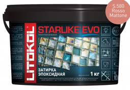 Затирка для плитки эпоксидная Litokol двухкомпонентный состав Starlike Evo S.580 Rosso Mattone 5 кг 485440004