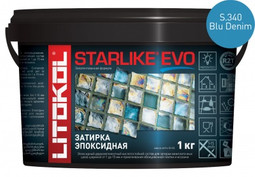Затирка для плитки эпоксидная Litokol двухкомпонентный состав Starlike Evo S.340 Blu Denim 5 кг 485350004