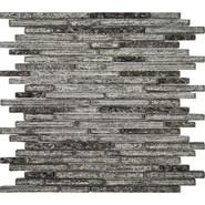 Мозаика NZ002 стекло+камень 30x30 см глянцевая, серый