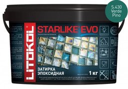 Затирка для плитки эпоксидная Litokol двухкомпонентный состав Starlike Evo S.430 Verde Pino 5 кг 485400004