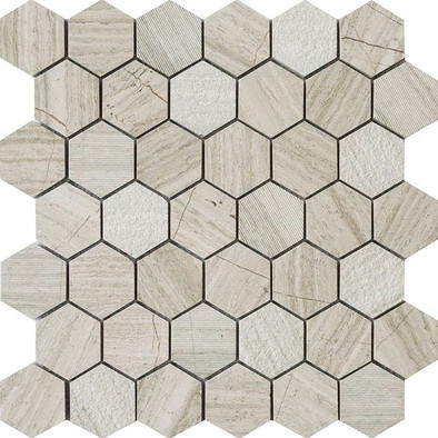 Мозаика Muare Каменная Q-Stones QS-Hex012-3f-48H/10 30,5x30,5, глянцевая