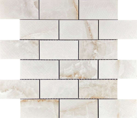 Мозаика Classic Onix Brick Bone 34.6x29.7 керамогранит Velsaa полированная чип 48x98 мм, бежевый