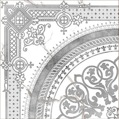Декор G-270/G/d02/400x400x8 Classic Marble Белый глазурованный, глянцевый керамогранит