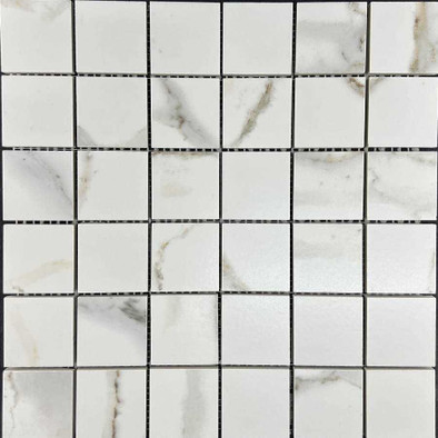 Мозаика Velsaa Satvario Gold Satin Mosaic 30х30 керамогранит сатинированная чип 4.7х4.7 мм, белый, серый
