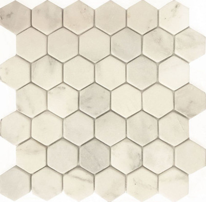 Мозаика QS-Hex004-48T/10 камень 30.5x30.5 см матовая, белый