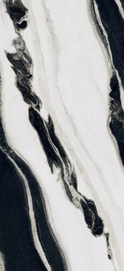 Керамогранит Black and White Marble Wave High-glossy 60х120 Floor Gres полированный универсальная плитка 766392