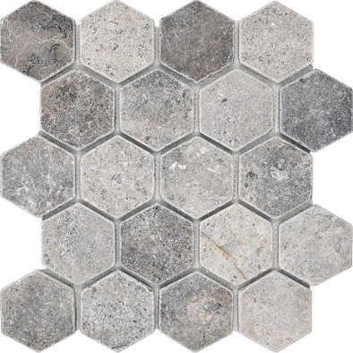 Мозаика Hexagon VLg Tumbled 64x74 (305x305x8), натур. мрамор