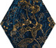 Декор Urban Colours Blue Inserto Szklane Heksagon С Paradyz Ceramika 412483 17.1x19.8 глянцевый керамический