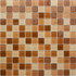 Мозаика J-326 стекло 31.8х31.8 см глянцевая чип 25х25 мм, бежевый, коричневый, оранжевый