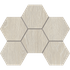 Мозаика KW00 Hexagon 25x28,5 cтруктурированная керамогранит Estima Kraft Wood, белый 70431
