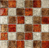 Мозаика S-805 стекло 30.5х30.5 см глянцевая чип 48х48 мм, белый, красный, оранжевый