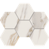 Мозаика RM01 Hexagon 25x28,5 неполированная керамогранит Estima Miramare, бежевый, белый, серый 70430