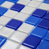 Мозаика Togama Mix Aguamarina стекло 34х34 см глянцевая чип 25х25 мм, белый, голубой, синий