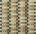 Мозаика S-813 стекло метал 31х31.3 см глянцевая чип 10х15х60 мм, бежевый, коричневый