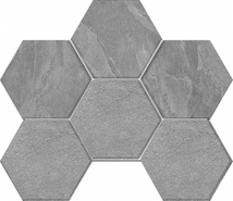 Мозаика LN03/TE03 Hexagon 25x28,5 неполированная керамогранит, серый 37110