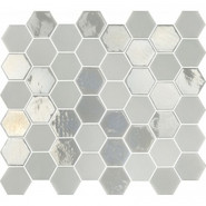 Мозаика Togama Sixties White 6 стекло 33х29.8 см глянцевая/матовая чип 50х44 мм, белый
