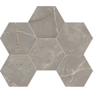 Мозаика BR03 Hexagon 25x28,5 неполированная керамогранит, серый 67342