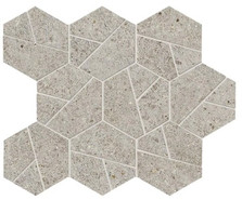 Мозаика Boost Stone Pearl Mosaico Hex 25х28,5 керамогранит матовая, серый A7CY
