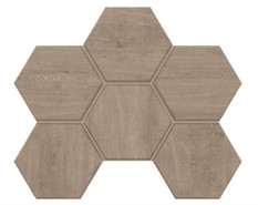 Мозаика CW02 Hexagon керамогранит 28.5x25 см матовая, серый