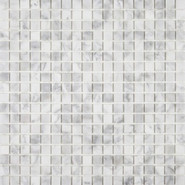 Мозаика SBW12154P камень 30х30 см полированная чип 15x15 мм, белый, серый