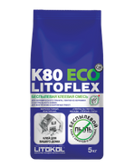 Litoflex K80 Eco, серый, 5 кг клей для керамогранита, натурального камня