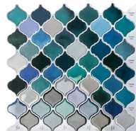 Самоклеящаяся полимерная 3D плитка Lako Decor Сине-серая мозаика 300х300х1.5 мм LKD-AMZ018