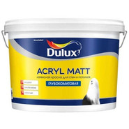 Dulux Acryl Matt краска латексная для стен и потолков, глубокоматовая, база BW (9 л)
