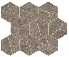 Мозаика Boost Stone Taupe Mosaico Hex 25х28,5 керамогранит матовая, коричневый A7CX