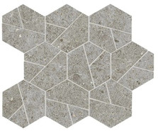 Мозаика Boost Stone Grey Mosaico Hex 25х28,5 керамогранит матовая, серый A7CZ