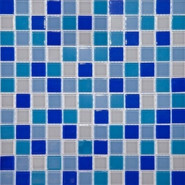 Мозаика CH4023РМ стекло 30x30 см глянцевая чип 23x23 мм, синий, голубой