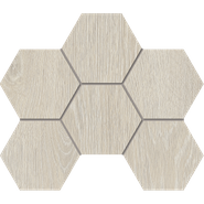 Мозаика KW00 Hexagon 25x28,5 cтруктурированная керамогранит Estima Kraft Wood, белый 70431