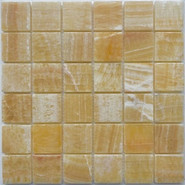 Мозаика из оникса Honey Onyx PIX307, чип 48x48 мм, 30.5х30.5 см полированная бежевый