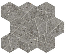 Мозаика Boost Stone Smoke Mosaico Hex 25х28,5 керамогранит матовая, серый A7C0