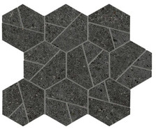 Мозаика Boost Stone Tarmac Mosaico Hex 25х28,5 керамогранит матовая, черный A7C2