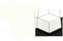 Мозаика Uniwersalna Mozaika Prasowana Bianco Paradyz Romb Hexagon керамика 20.4х23.8 см гладкая белый 5900144091825